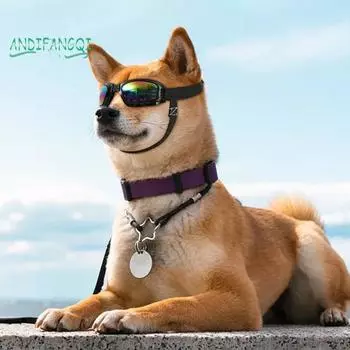 Солнцезащитные очки для собак, ветрозащитные, противотуманные, защита глаз, УФ-защитные линзы, удобные очки для домашних животных на открытом воздухе Black