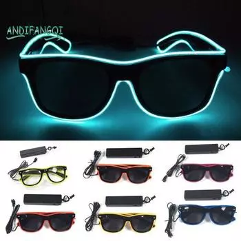 Солнцезащитные очки для вечеринок с подсветкой, светодиодные, унисекс, проволочные, неоновые - светятся в темноте, легкий реквизит для фото, хип-хоп, дети, взрослые, очки КТВ, принадлежности для бара Yellow