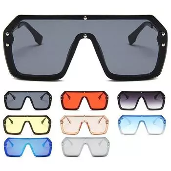 Солнцезащитные очки для женщин, модные цельные с плоским верхом, градиентные линзы, солнцезащитные очки без оправы, мужские солнцезащитные очки с зеркальным покрытием UV400, уличные очки