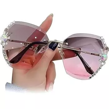 Солнцезащитные очки для женщин UV400 Защитные очки для женщин Цветочные линзы с алмазной резкой для вождения Очки для женщин (Свободный размер)