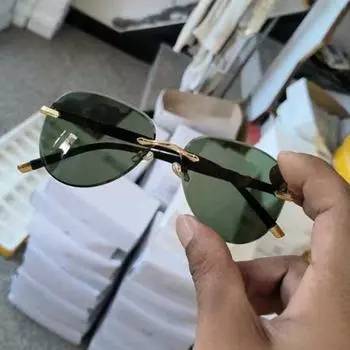 Солнцезащитные очки Explosions Trimmed без оправы Trend Мужские солнцезащитные очки Driver Drive Женские солнцезащитные очки Защита от ультрафиолета чёрный