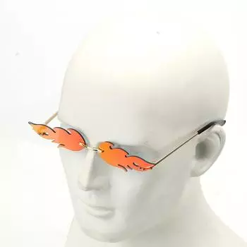 Солнцезащитные очки Fire Flame Солнцезащитные очки без оправы Wave Очки для вождения автомобиля Трендовые узкие уличные очки UV 400 серый