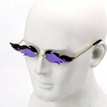 Солнцезащитные очки Fire Flame Солнцезащитные очки без оправы Wave Трендовые узкие очки для вождения автомобиля Уличная одежда UV 400 Очки Pink