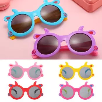 Солнцезащитные очки Folulus в стиле ретро из смолы и ПК с защитой от ультрафиолета, толстая оправа, круглая для детей One Size розовый