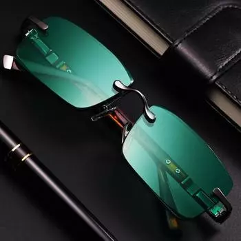 Солнцезащитные очки Green Natural Crystal High-End – безрамная защита глаз для женщин и мужчин