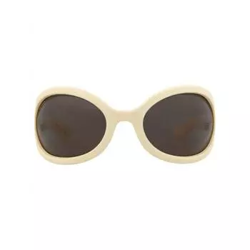 Солнцезащитные очки Gucci Shield Frame Injection белый белый коричневый