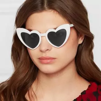 Солнцезащитные очки Hinge женские большие оправы PC темные очки металл персиковое сердце мода персонализированные уникальные Bright black grey lens