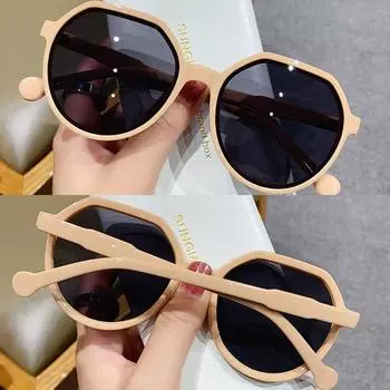 Солнцезащитные очки Ins Trend Популярные универсальные женские солнцезащитные очки унисекс Лидер продаж Персонализированные мужские модные очки высокого качества с круглой оправой оранжевый