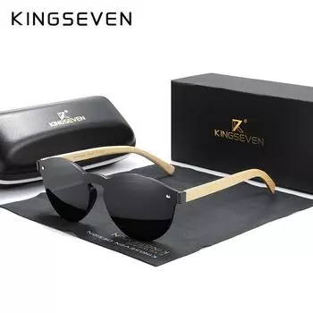 Солнцезащитные очки KINGSEVEN Bamboo Series, поляризационные мужские очки, деревянные винтажные солнцезащитные очки с защитой UV400, модные женские туфли 5791 M