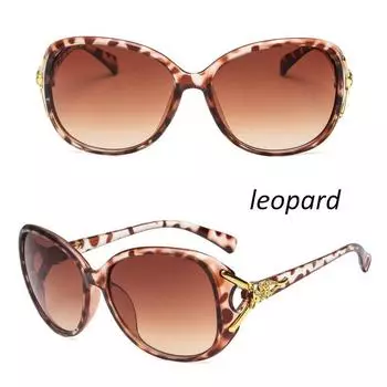 Солнцезащитные очки, классические, поляризационные, с лисой отделкой, UV400, уличные солнцезащитные очки, ретро, винтажные, большие женские леопардовый