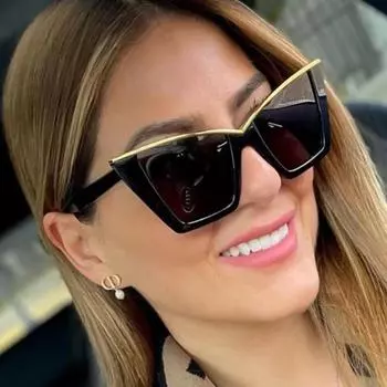 Солнцезащитные очки кошачий глаз большого размера, женские модные солнцезащитные очки, солнцезащитные очки для женщин, аксессуары