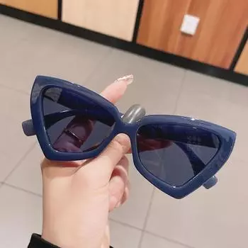 Солнцезащитные очки «кошачий глаз» для женщин, треугольные очки, прозрачные, конфетного цвета, винтажные солнцезащитные очки для женщин