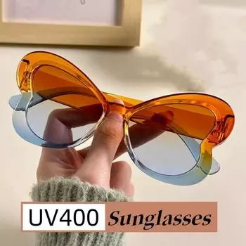 Солнцезащитные очки «кошачий глаз» с градиентом, унисекс, новый тренд, уличные солнцезащитные очки UV400, женские очки в стиле хип-хоп для вечеринки, солнцезащитные очки As Picture