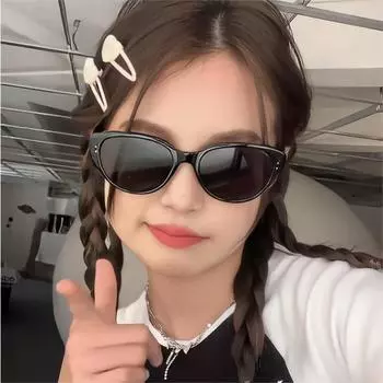 Солнцезащитные очки «кошачий глаз» Женские высококачественные очки в европейском и американском стиле в оправе с простым лицом, очки с защитой от синего света