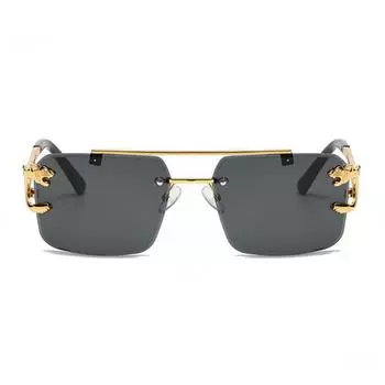 Солнцезащитные очки Личность Мода Безрамные металлические солнцезащитные очки Безрамные металлические ретро полуободковые солнцезащитные очки Очки без оправы Очки