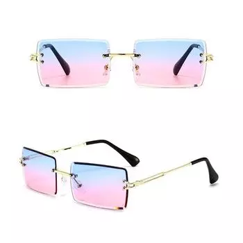 Солнцезащитные очки модные прямоугольные очки без оправы женские UV400 модные популярные высококачественные антибликовые