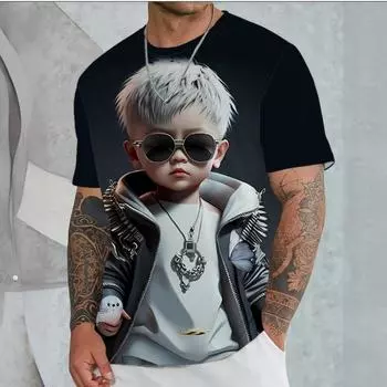 Солнцезащитные очки Мужская футболка Крутая мужская футболка с графическим 3D-принтом S