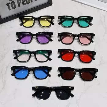 Солнцезащитные очки мужские и женские модные ретро цветные прозрачные очки квадратная оправа солнцезащитные очки желе default
