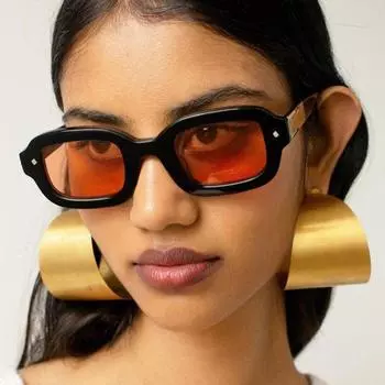 Солнцезащитные очки Мужские очки Ретро Премиум Узкая оправа Квадратные солнцезащитные очки Маленькая оправа Солнцезащитные очки Женские