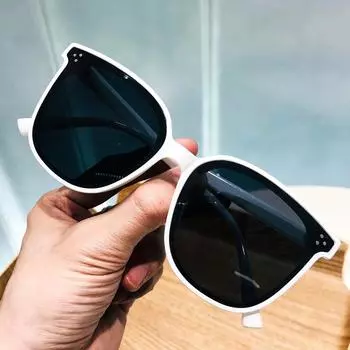 Солнцезащитные очки мужские с защитой от ультрафиолета и тонкими тремя декоративными солнцезащитными очками, пара белых солнцезащитных очков для женщин Tide Square белый