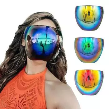 Солнцезащитные очки на все лицо для мужчин и женщин, зеркальные очки, защитные очки на все лицо, для велоспорта, бега, спорта зелёный