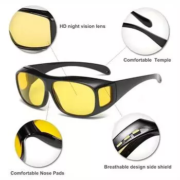 Солнцезащитные очки ночного видения Очки для ночного вождения Очки для водителя Унисекс Солнцезащитные очки с защитой от ультрафиолета Подарочные очки