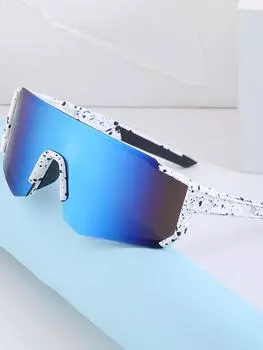 Солнцезащитные очки Очки Новые европейские и американские цельные велосипедные солнцезащитные очки мужские цветные ветрозащитные спортивные солнцезащитные очки для активного отдыха Очки темно-зеленого