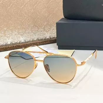 Солнцезащитные очки OVAL Alloy с золотым градиентом, мужские и женские, высокого качества, ретро, полые, с двойными мостами, оригинальный роскошный дизайн UV400 Z138 AS pictures чёрный