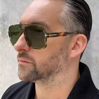 Солнцезащитные очки-пилоты SHAUNA Retro с двойными перемычками, мужские модные брендовые дизайнерские прозрачные линзы с градиентом цвета океана, женские трендовые солнцезащитные очки Black light tea