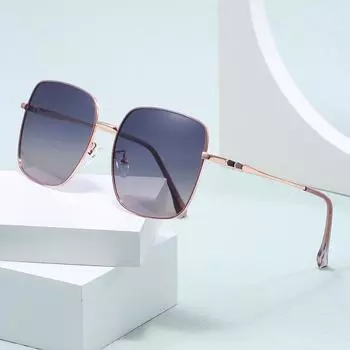 Солнцезащитные очки Retro Metal Simple Square с большой оправой, простые модные солнцезащитные очки для поездок на работу, очки с защитой от ультрафиолета