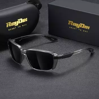 Солнцезащитные очки ReyDix унисекс, поляризационные квадратные, для занятий спортом на открытом воздухе, велоспорта и рыбалки, UV400 серый