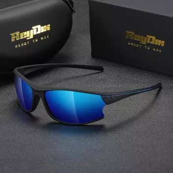 Солнцезащитные очки ReyDix унисекс с поляризационными пыленепроницаемыми спортивными солнцезащитными очками для езды на открытом воздухе, UV400 серебряный