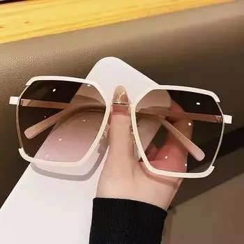 Солнцезащитные очки с белой оправой, женские летние солнцезащитные очки с большим круглым лицом, с большой оправой, с тонкими линзами, солнцезащитные очки с защитой от ультрафиолета, для отдыха на море single glasses