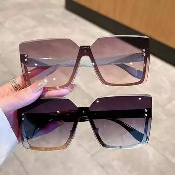 Солнцезащитные очки с большой оправой для мужчин и женщин, унисекс, защита от ультрафиолета UV400, модные уличные солнцезащитные очки с защелкой, персонализированные солнцезащитные очки