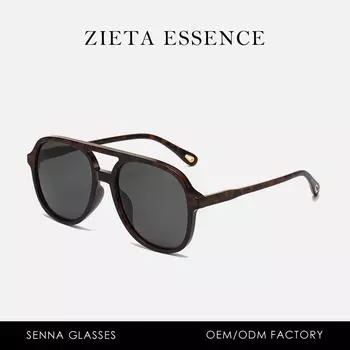 Солнцезащитные очки с двойной перекладиной, большая оправа, поляризованные, ретро, пилот, простые, литературные, уличные