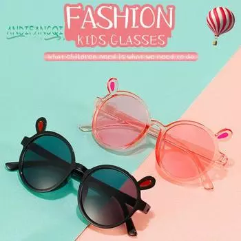 Солнцезащитные очки с героями мультфильмов - декор для ушей, перспектива, широкое применение, защита от ультрафиолета, прозрачный, реквизит для фотографий Rabbit ears очистить розовый