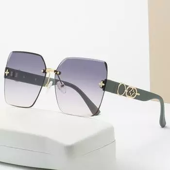 Солнцезащитные очки с градиентной безрамной отделкой Tik Tok Модные женские УФ-солнцезащитные очки в том же тренде