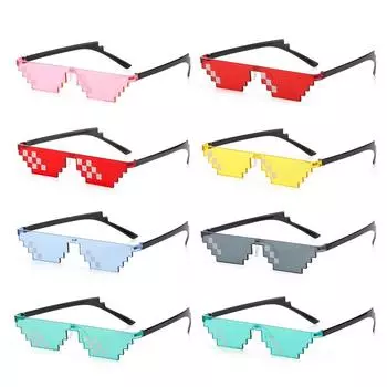 Солнцезащитные очки с пиксельной мозаикой на день рождения/вечеринку, косплей, геймер, солнцезащитные очки-робот, модные солнцезащитные очки в стиле ретро Thug Life, женские сувениры, подарок