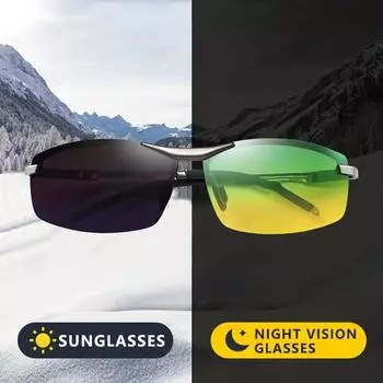 Солнцезащитные очки с поляризованными фотохромными линзами и защитой от ультрафиолета 400 - линзы, меняющие цвет, идеально подходят для повседневного отдыха, походов и подарков чёрный