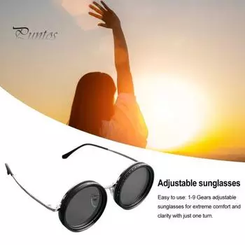 Солнцезащитные очки с регулируемым фильтром нейтральной плотности, 1-9 передач для комфорта, прозрачные поляризованные круглые очки с защитой от синего света для путешествий и фотосъемки на открытом воздухе B