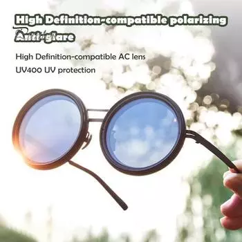 Солнцезащитные очки с регулируемым фильтром нейтральной плотности, 1-9 передач для комфорта, прозрачные поляризованные круглые очки, регулировка цвета с блокировкой синего света, очки для путешествий чёрный