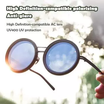 Солнцезащитные очки с регулируемым фильтром нейтральной плотности, 1-9 передач для комфорта, прозрачные поляризованные круглые очки с защитой от синего света чёрный
