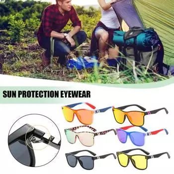 Солнцезащитные очки с защитой UV400 для мужчин и женщин, легкие очки в квадратной оправе, портативные, для путешествий, для взрослых, для езды на велосипеде, вождения, рыбалки, гольфа, очки E