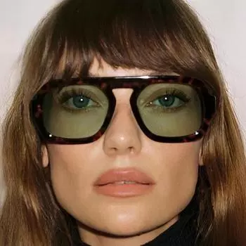 Солнцезащитные очки SHAUNA Retro Square, женские, модные, градиентные оттенки, UV400, мужские, панк, сине-зеленые, солнцезащитные очки Black orange