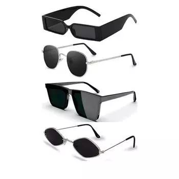 Солнцезащитные очки Sheomy Square для мужчин, унисекс, набор из 4 очков для женщин, квадратные солнцезащитные очки, женские черные солнцезащитные очки, комбинезон -739