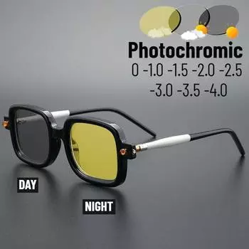 Солнцезащитные очки Square Night Vision, очки для близорукости для мужчин и женщин, фотохромные очки Day Night, очки с защитой от ультрафиолета для вождения автомобиля 0