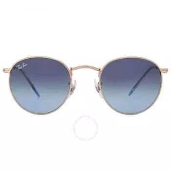 Солнцезащитные очки унисекс Ray Ban круглые металлические синие с градиентом RB3447 001 3M 47