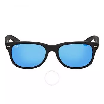 Солнцезащитные очки унисекс Ray Ban New Wayfarer Flash синие зеркальные RB2132 622 17 55