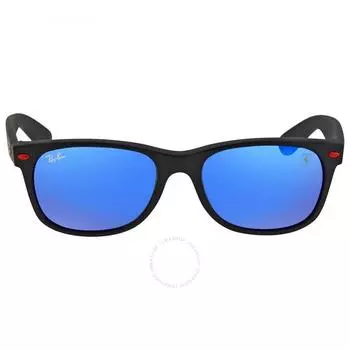 Солнцезащитные очки унисекс Ray Ban Scuderia Ferrari синие зеркальные квадратные RB2132M F60268 55