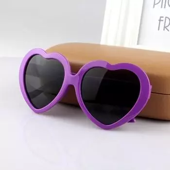 Солнцезащитные очки унисекс UV400, детские праздничные очки ярких цветов, милое летнее детское зеркало в форме сердца, уникальное Glasses cloth color random